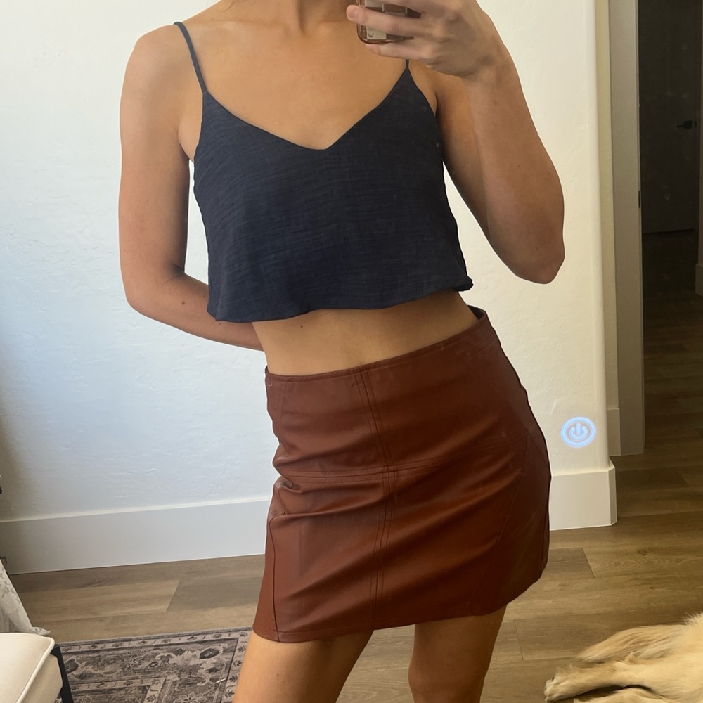 Pink Lily Brown Mini Skirt